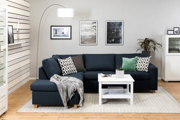 Crazy 3-seters Venstrevendt L-formet Sjeselongsofa i Stoff - Blå - Møbler - Sofaer - Sofaer med sjeselong