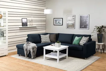 Crazy 3-seters Venstrevendt L-formet Sjeselongsofa i Stoff - Blå - Møbler - Sofaer - Sofaer med sjeselong