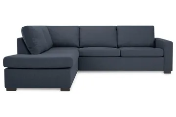Crazy 3-seters Venstrevendt L-formet Sjeselongsofa i Stoff - Blå - Møbler - Sofaer - Sofaer med sjeselong