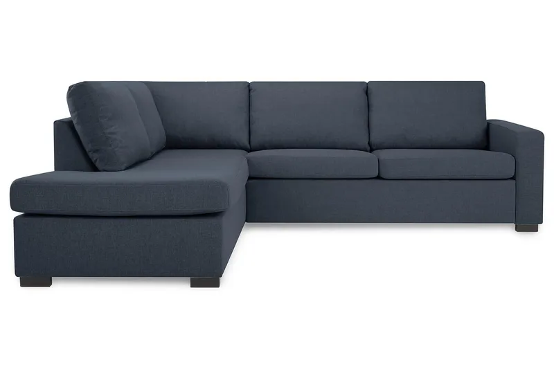 Crazy 3-seters Venstrevendt L-formet Sjeselongsofa i Stoff - Blå - Møbler - Sofaer - Sofaer med sjeselong