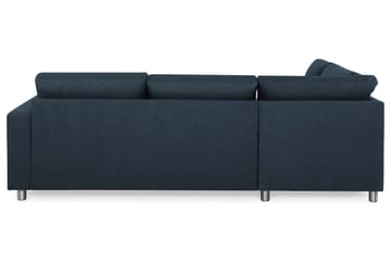 Crazy 3-seters Venstrevendt L-formet Sjeselongsofa i Stoff - Blå - Møbler - Sofaer - Sofaer med sjeselong