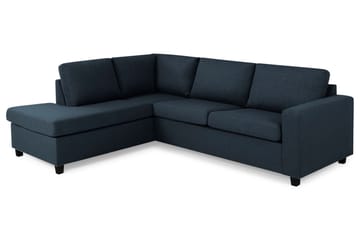 Crazy 3-seters Venstrevendt L-formet Sjeselongsofa i Stoff - Blå - Møbler - Sofaer - Sofaer med sjeselong