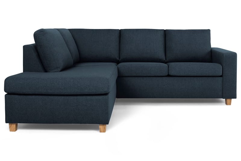 Crazy 3-seters Venstrevendt L-formet Sjeselongsofa i Stoff - Blå - Møbler - Sofaer - Sofaer med sjeselong - 2 seters sofa med divan