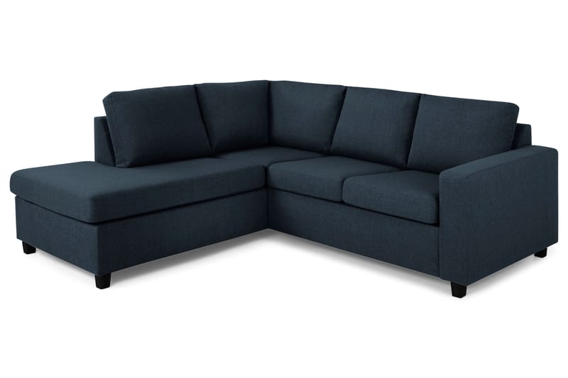 Crazy 3-seters Venstrevendt L-formet Sjeselongsofa i Stoff - Blå - Møbler - Sofaer - Sofaer med sjeselong - 2 seters sofa med divan