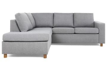 Crazy 3-seters Venstrevendt L-formet Sjeselongsofa i Stoff - Grå - Møbler - Sofaer - Sofaer med sjeselong - 2 seters sofa med divan