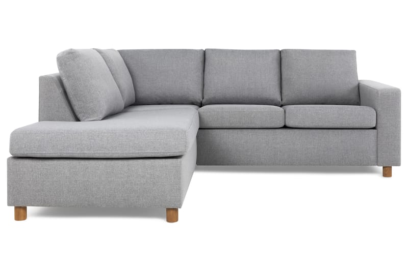 Crazy 3-seters Venstrevendt L-formet Sjeselongsofa i Stoff - Grå - Møbler - Sofaer - Sofaer med sjeselong - 2 seters sofa med divan