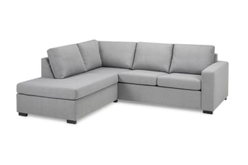Crazy 3-seters Venstrevendt L-formet Sjeselongsofa i Stoff - Grå - Møbler - Sofaer - Sofaer med sjeselong - 2 seters sofa med divan