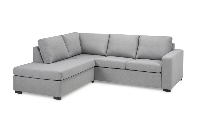 Crazy 3-seters Venstrevendt L-formet Sjeselongsofa i Stoff - Grå - Møbler - Sofaer - Sofaer med sjeselong - 2 seters sofa med divan