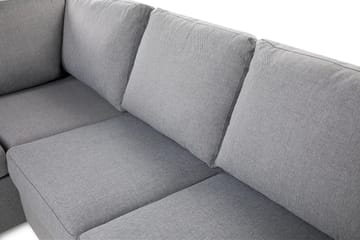 Crazy 3-seters Venstrevendt L-formet Sjeselongsofa i Stoff - Grå - Møbler - Sofaer - Sofaer med sjeselong - 2 seters sofa med divan