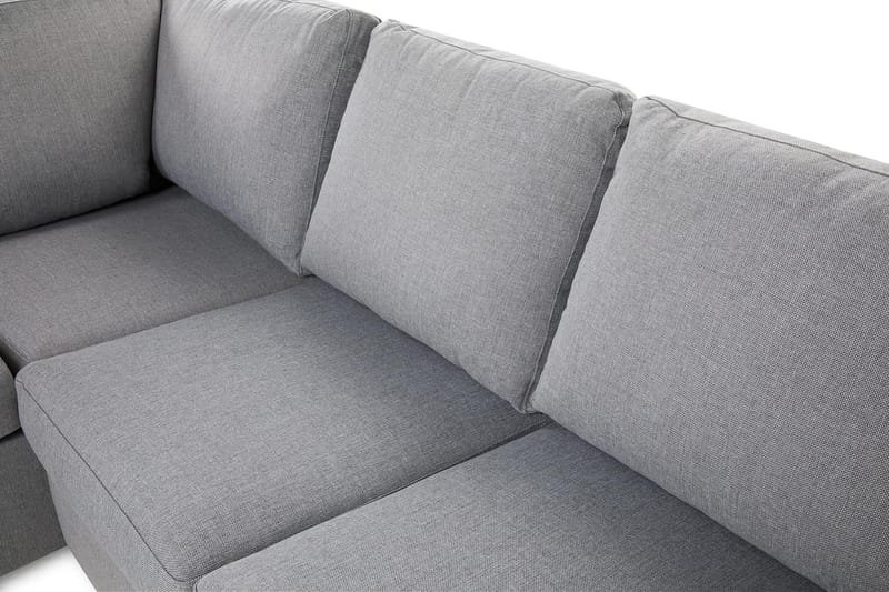 Crazy 3-seters Venstrevendt L-formet Sjeselongsofa i Stoff - Grå - Møbler - Sofaer - Sofaer med sjeselong - 2 seters sofa med divan