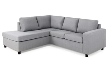 Crazy 3-seters Venstrevendt L-formet Sjeselongsofa i Stoff - Grå - Møbler - Sofaer - Sofaer med sjeselong - 2 seters sofa med divan