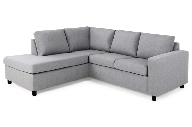 Crazy 3-seters Venstrevendt L-formet Sjeselongsofa i Stoff - Grå - Møbler - Sofaer - Sofaer med sjeselong - 2 seters sofa med divan