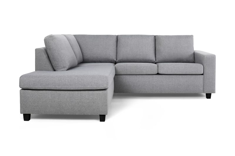 Crazy 3-seters Venstrevendt L-formet Sjeselongsofa i Stoff - Grå - Møbler - Sofaer - Sofaer med sjeselong - 2 seters sofa med divan