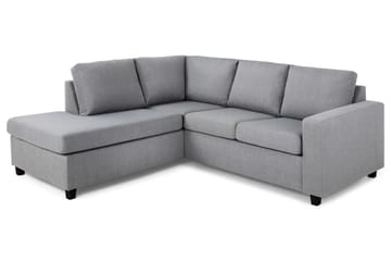 Crazy 3-seters Venstrevendt L-formet Sjeselongsofa i Stoff - Grå - Møbler - Sofaer - Sofaer med sjeselong - 2 seters sofa med divan