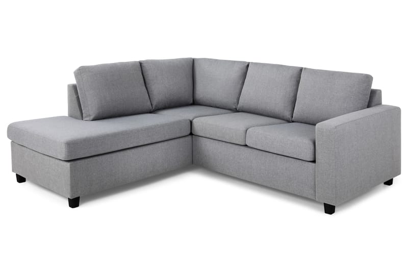 Crazy 3-seters Venstrevendt L-formet Sjeselongsofa i Stoff - Grå - Møbler - Sofaer - Sofaer med sjeselong - 2 seters sofa med divan