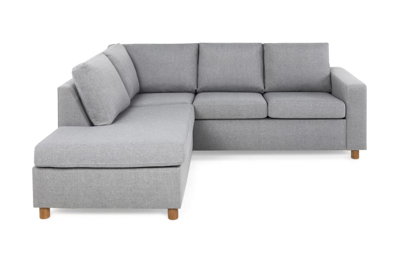 Crazy 3-seters Venstrevendt L-formet Sjeselongsofa i Stoff - Grå - Møbler - Sofaer - Sofaer med sjeselong - 2 seters sofa med divan