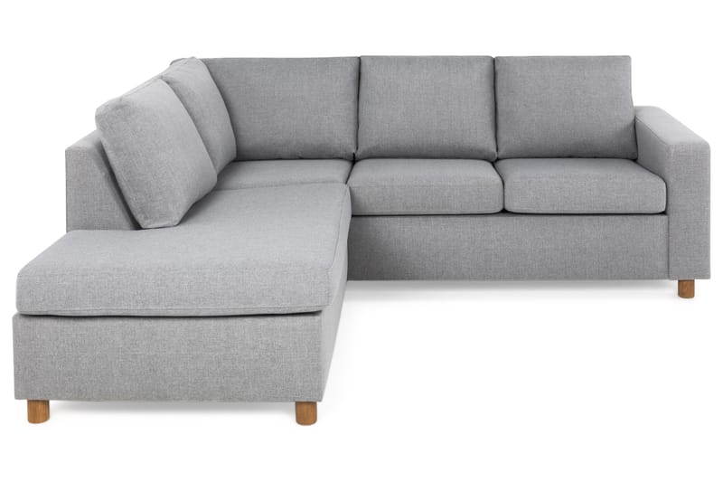 Crazy 3-seters Venstrevendt L-formet Sjeselongsofa i Stoff - Grå - Møbler - Sofaer - Sofaer med sjeselong - 2 seters sofa med divan