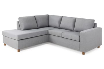 Crazy 3-seters Venstrevendt L-formet Sjeselongsofa i Stoff - Grå - Møbler - Sofaer - Sofaer med sjeselong - 2 seters sofa med divan
