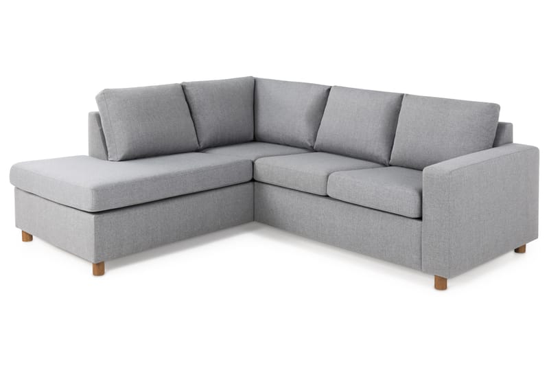 Crazy 3-seters Venstrevendt L-formet Sjeselongsofa i Stoff - Grå - Møbler - Sofaer - Sofaer med sjeselong - 2 seters sofa med divan