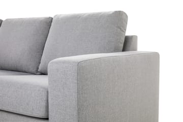 Crazy 3-seters Venstrevendt L-formet Sjeselongsofa i Stoff - Grå - Møbler - Sofaer - Sofaer med sjeselong - 2 seters sofa med divan