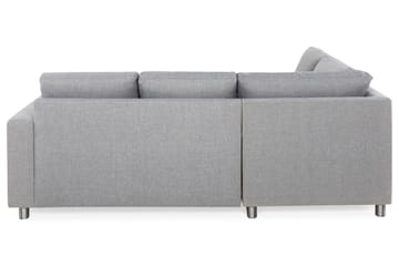 Crazy 3-seters Venstrevendt L-formet Sjeselongsofa i Stoff - Grå - Møbler - Sofaer - Sofaer med sjeselong - 2 seters sofa med divan