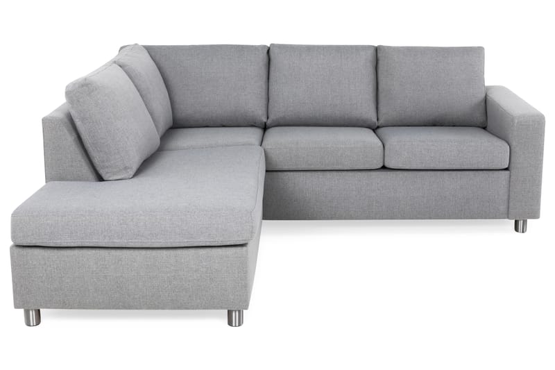 Crazy 3-seters Venstrevendt L-formet Sjeselongsofa i Stoff - Grå - Møbler - Sofaer - Sofaer med sjeselong - 2 seters sofa med divan