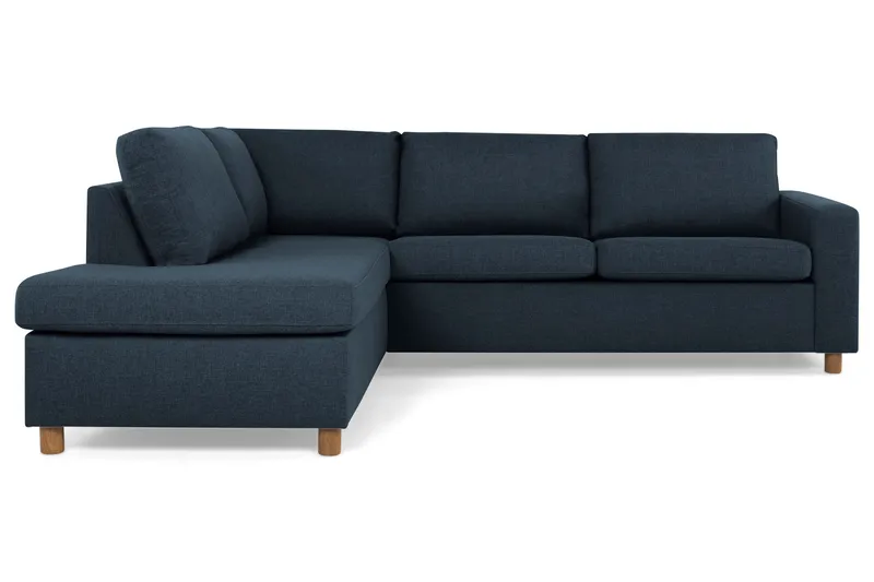 Crazy 3-seters Venstrevendt L-formet Sjeselongsofa i Stoff - Mørkeblå - Møbler - Sofaer - Sofaer med sjeselong - 3 seters sofa med divan
