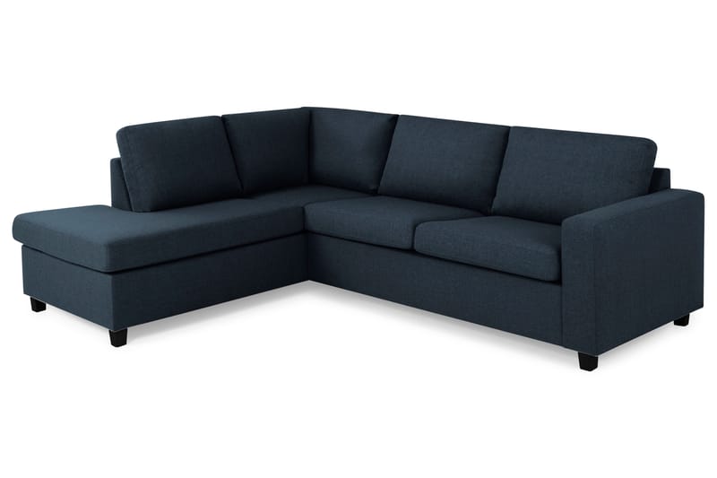 Crazy 3-seters Venstrevendt L-formet Sjeselongsofa i Stoff - Mørkeblå - Møbler - Sofaer - Sofaer med sjeselong - 3 seters sofa med divan