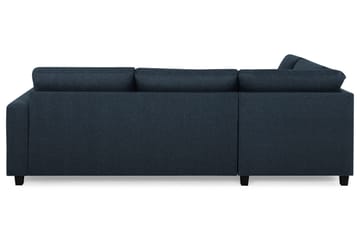 Crazy 3-seters Venstrevendt L-formet Sjeselongsofa i Stoff - Mørkeblå - Møbler - Sofaer - Sofaer med sjeselong - 3 seters sofa med divan
