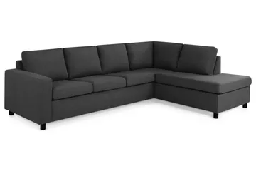 Crazy 4-seters Høyrevendt L-formet Sjeselongsofa i Stoff - Antrasitt - Møbler - Sofaer - Sofaer med sjeselong - 3 seters sofa med divan