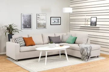 Crazy 4-seters Høyrevendt L-formet Sjeselongsofa i Stoff - Beige - Møbler - Sofaer - Sofaer med sjeselong - 3 seters sofa med divan