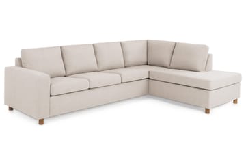 Crazy 4-seters Høyrevendt L-formet Sjeselongsofa i Stoff - Beige - Møbler - Sofaer - Sofaer med sjeselong - 3 seters sofa med divan