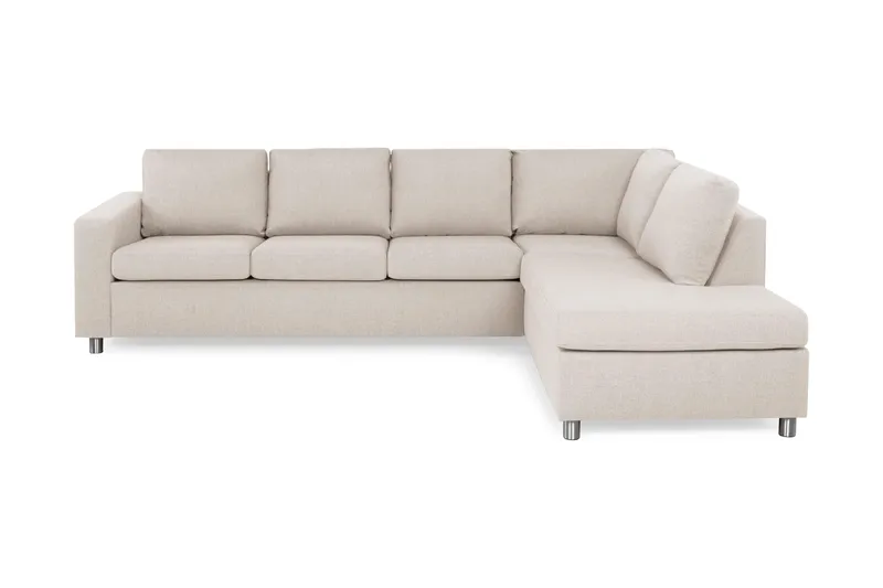 Crazy 4-seters Høyrevendt L-formet Sjeselongsofa i Stoff, Beige