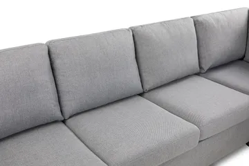Crazy 4-seters Høyrevendt L-formet Sjeselongsofa i Stoff - Grå - Møbler - Sofaer - Sofaer med sjeselong - 3 seters sofa med divan