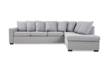 Crazy 4-seters Høyrevendt L-formet Sjeselongsofa i Stoff inkl. Pynteputer - Grå - Møbler - Sofaer - Sofaer med sjeselong - 4 seters sofa med divan