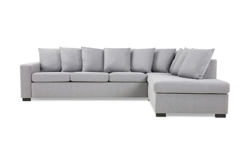 Crazy 4-seters Høyrevendt L-formet Sjeselongsofa i Stoff inkl. Pynteputer - Grå - Møbler - Sofaer - Sofaer med sjeselong - 4 seters sofa med divan