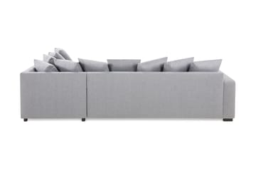 Crazy 4-seters Høyrevendt L-formet Sjeselongsofa i Stoff inkl. Pynteputer - Grå - Møbler - Sofaer - Sofaer med sjeselong - 4 seters sofa med divan
