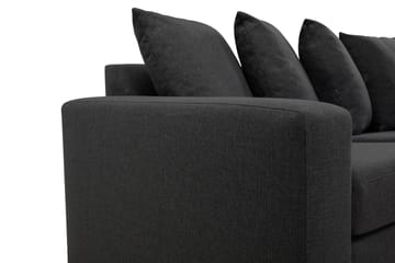 Crazy 4-seters Høyrevendt L-formet Sjeselongsofa i Stoff inkl. Pynteputer - Mørk grå - Møbler - Sofaer - Sofaer med sjeselong - 4 seters sofa med divan