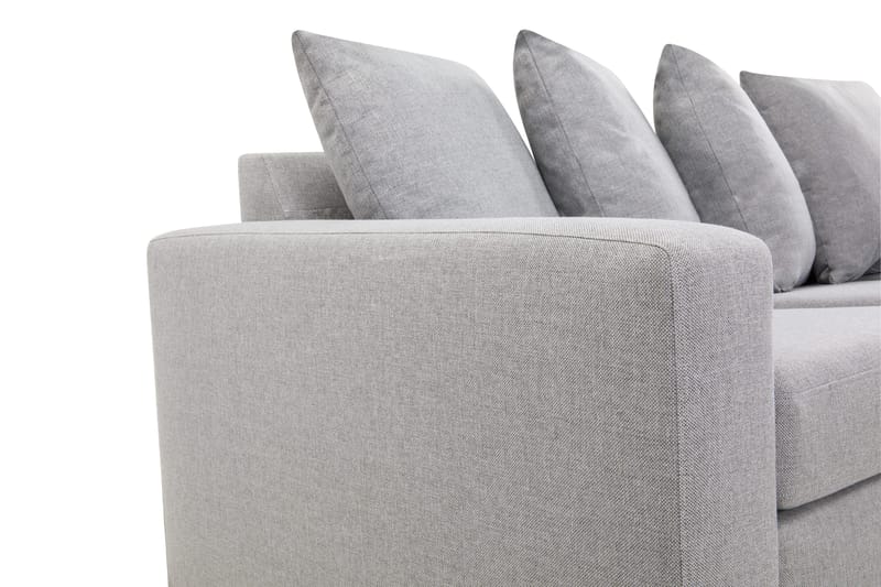 Crazy 4-seters Høyrevendt L-formet Sjeselongsofa i Stoff inkl. Pynteputer - Grå - Møbler - Sofaer - Sofaer med sjeselong - 4 seters sofa med divan