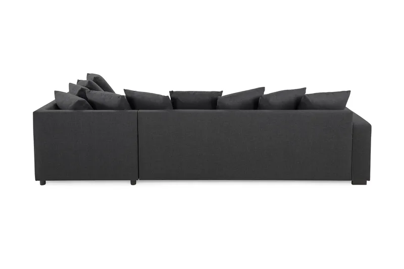 Crazy 4-seters Høyrevendt L-formet Sjeselongsofa i Stoff inkl. Pynteputer - Mørk grå - Møbler - Sofaer - Sofaer med sjeselong - 4 seters sofa med divan