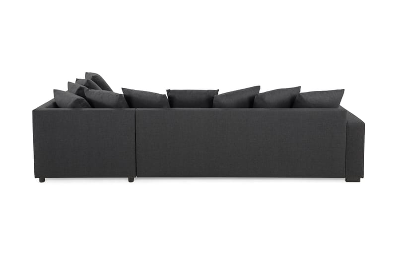 Crazy 4-seters Høyrevendt L-formet Sjeselongsofa i Stoff inkl. Pynteputer - Mørk grå - Møbler - Sofaer - Sofaer med sjeselong - 4 seters sofa med divan
