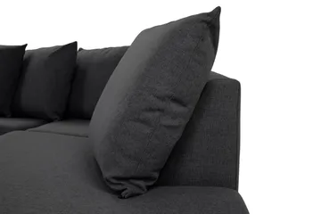 Crazy 4-seters Høyrevendt L-formet Sjeselongsofa i Stoff inkl. Pynteputer - Mørk grå - Møbler - Sofaer - Sofaer med sjeselong - 4 seters sofa med divan