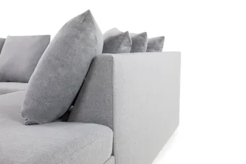 Crazy 4-seters Høyrevendt L-formet Sjeselongsofa i Stoff inkl. Pynteputer - Grå - Møbler - Sofaer - Sofaer med sjeselong - 4 seters sofa med divan