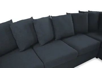 Crazy 4-seters Høyrevendt L-formet Sjeselongsofa i Stoff inkl. Pynteputer - Blå - Møbler - Sofaer - Sofaer med sjeselong - 4 seters sofa med divan