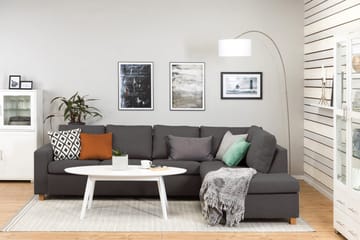 Crazy 4-seters Høyrevendt L-formet Sjeselongsofa i Stoff - Mørkegrå - Møbler - Sofaer - Sofaer med sjeselong - 3 seters sofa med divan