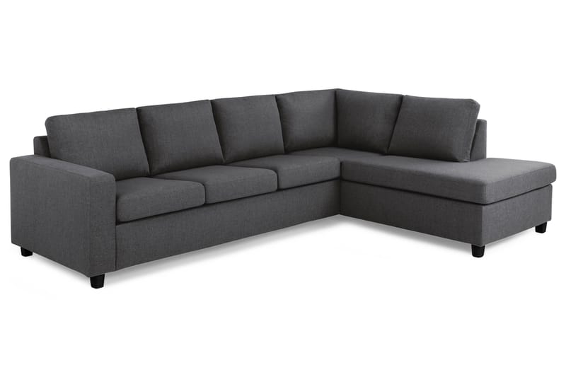 Crazy 4-seters Høyrevendt L-formet Sjeselongsofa i Stoff - Mørkegrå - Møbler - Sofaer - Sofaer med sjeselong - 3 seters sofa med divan