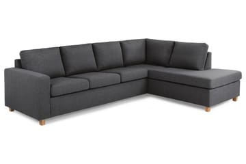 Crazy 4-seters Høyrevendt L-formet Sjeselongsofa i Stoff - Mørkegrå - Møbler - Sofaer - Sofaer med sjeselong - 3 seters sofa med divan