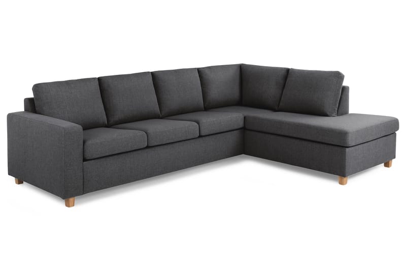 Crazy 4-seters Høyrevendt L-formet Sjeselongsofa i Stoff - Mørkegrå - Møbler - Sofaer - Sofaer med sjeselong - 3 seters sofa med divan