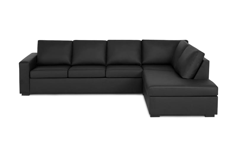 Crazy 4-seters Høyrevendt L-formet Sjeselongsofa i Stoff - Svart - Møbler - Sofaer - Sofaer med sjeselong - 3 seters sofa med divan