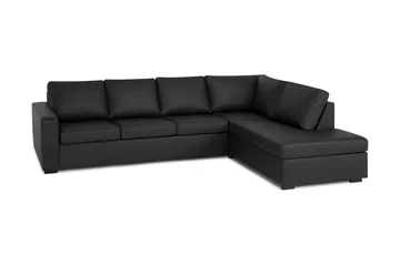 Crazy 4-seters Høyrevendt L-formet Sjeselongsofa i Stoff - Svart - Møbler - Sofaer - Sofaer med sjeselong - 3 seters sofa med divan